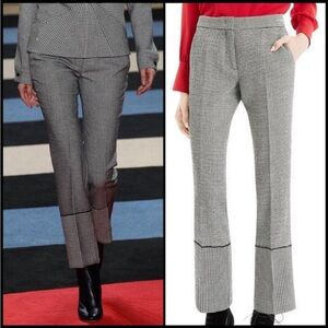 Derek Lam New York $1,150 pants 10 houndstooth bell slacks designer women’s silk